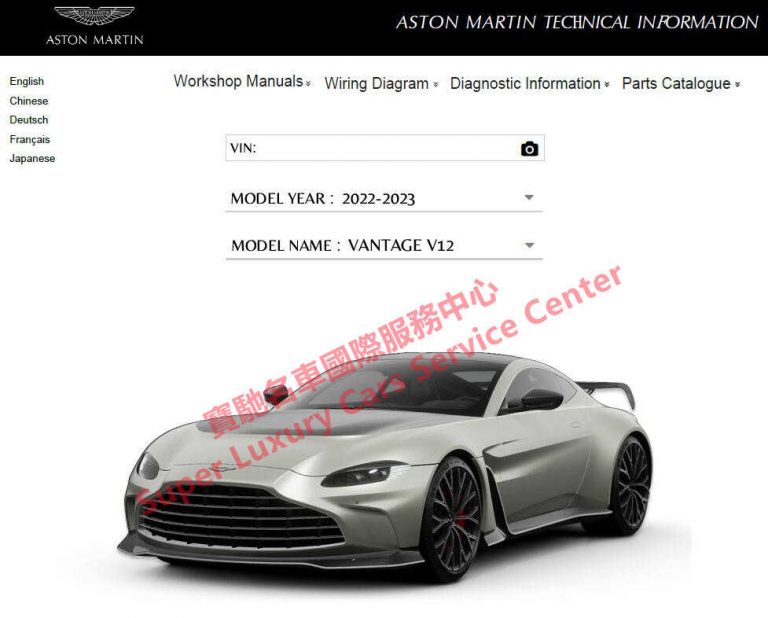 Aston Martin V8 V12 VANTAGE Service Repair Manual Wiring