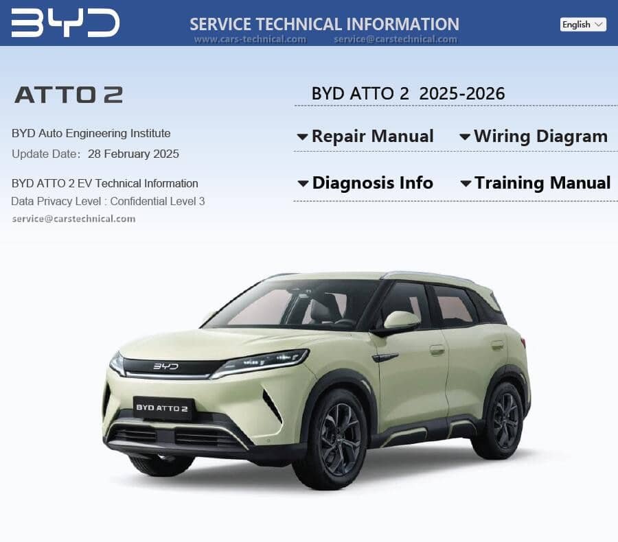 BYD Atto2 Repair Diagnostic Service Technical Information