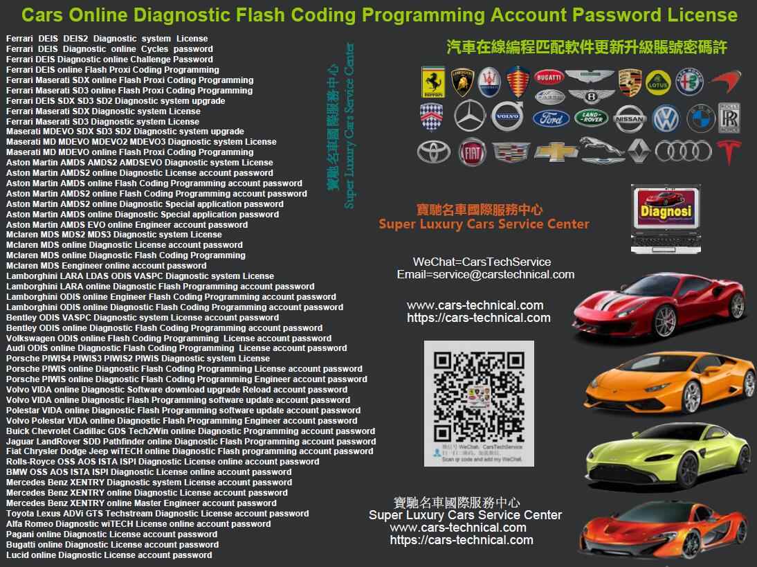 Lamborghini VAS-PC system license online login account password | Super Cars Service Center
