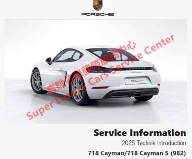 Porsche 718 Cayman 982 Technical Training Technik Introduction Service Information