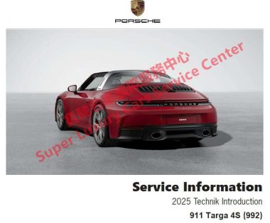Porsche 911 Targa 4S 992 Technical Training Technik Introduction Service Information