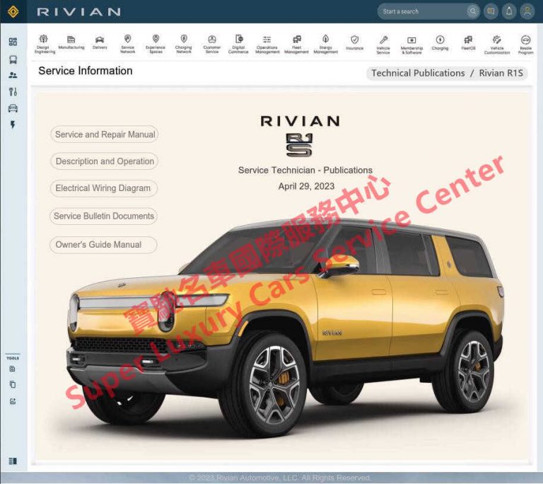 Rivian R1T R1S Workshop Service Repair Manuals | Super Luxury Cars ...